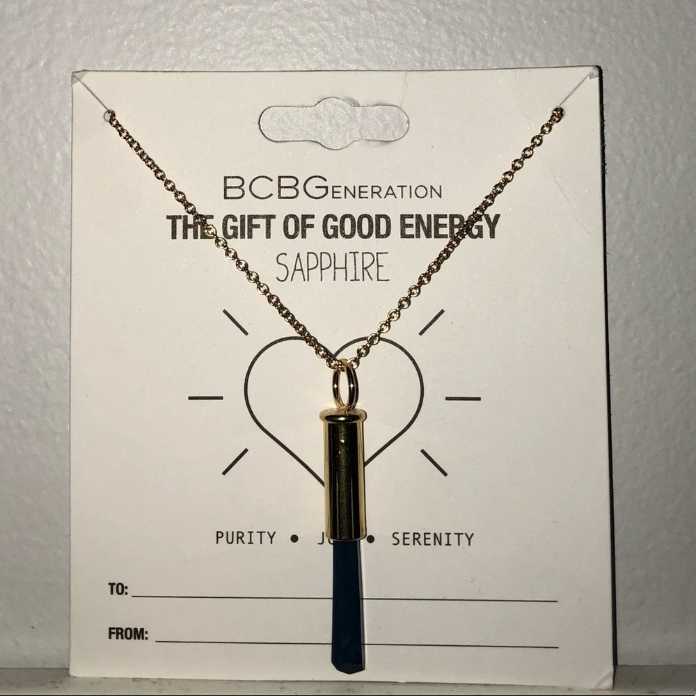 💥NWT BCBGeneration Blue Crystal Pendant Necklace